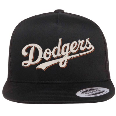 Vintage Retro Dodgers Style Classic Flat Bill Trucker Hat