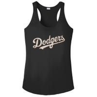 Vintage Retro Dodgers Style Classic Ladies PosiCharge Competitor Racerback Tank