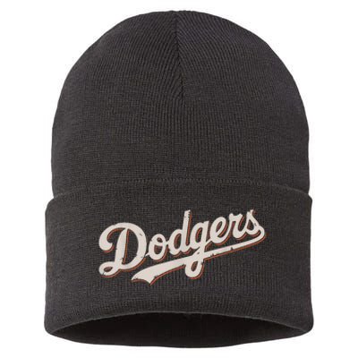 Vintage Retro Dodgers Style Classic Sustainable Knit Beanie