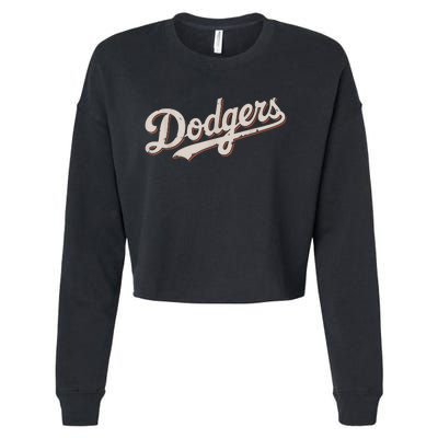 Vintage Retro Dodgers Style Classic Cropped Pullover Crew