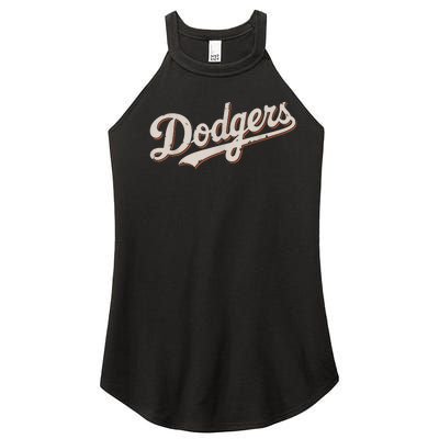 Vintage Retro Dodgers Style Classic Women's Perfect Tri Rocker Tank