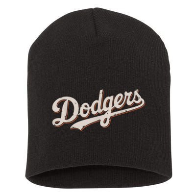 Vintage Retro Dodgers Style Classic Short Acrylic Beanie