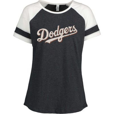 Vintage Retro Dodgers Style Classic Enza Ladies Jersey Colorblock Tee