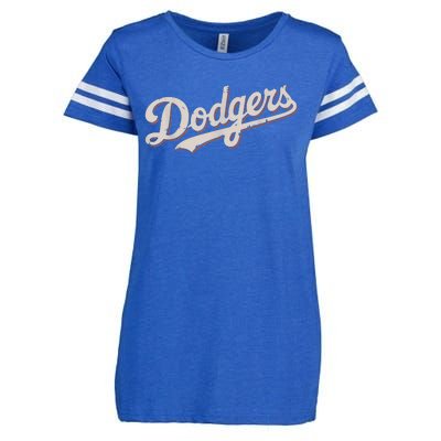 Vintage Retro Dodgers Style Classic Enza Ladies Jersey Football T-Shirt