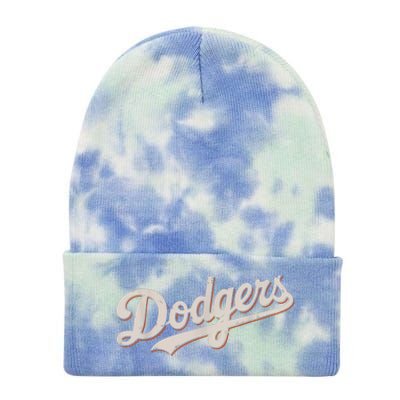 Vintage Retro Dodgers Style Classic Tie Dye 12in Knit Beanie