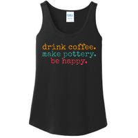 Vintage Retro Drink Coffee Make Pottery Be Happy Funny Ladies Essential Tank