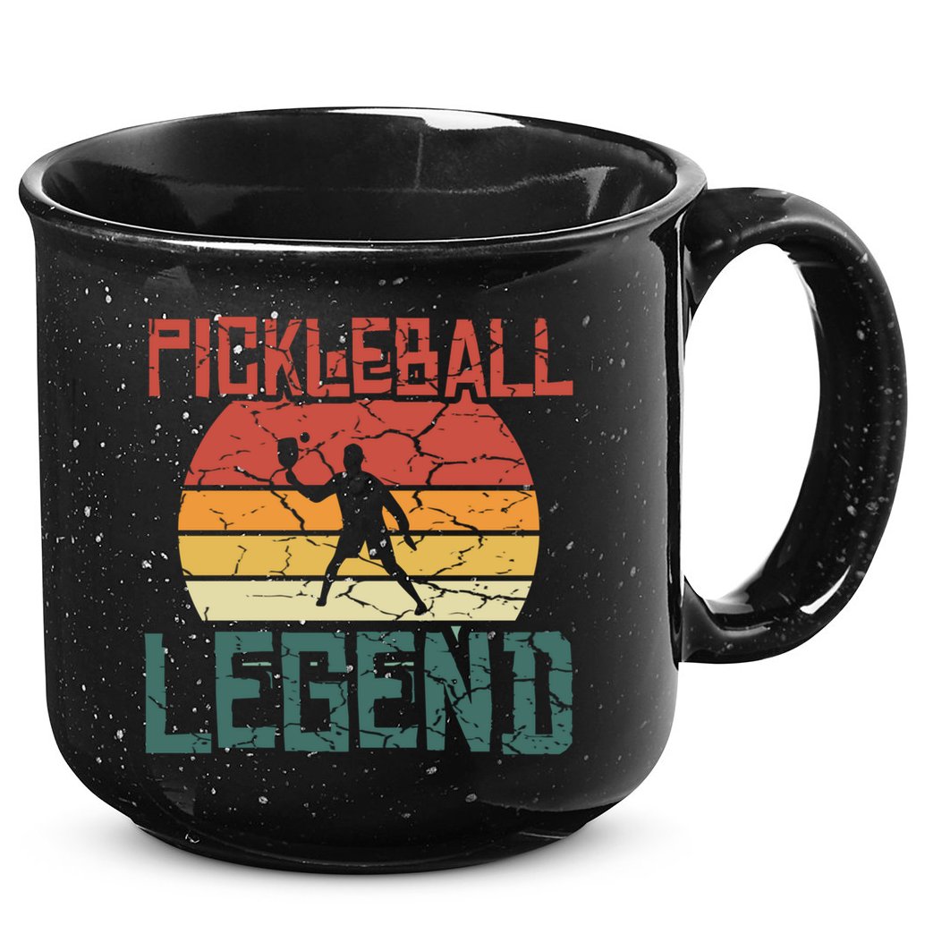 Vintage Retro Distressed Pickleball Legend Gift 15oz Campfire Ceramic Mug