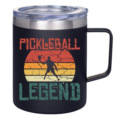 Vintage Retro Distressed Pickleball Legend Gift 12oz Stainless Steel Coffee Mug