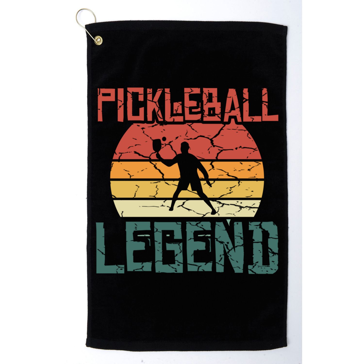 Vintage Retro Distressed Pickleball Legend Gift Golf Towel