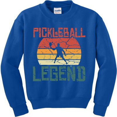 Vintage Retro Distressed Pickleball Legend Gift Kids Sweatshirt