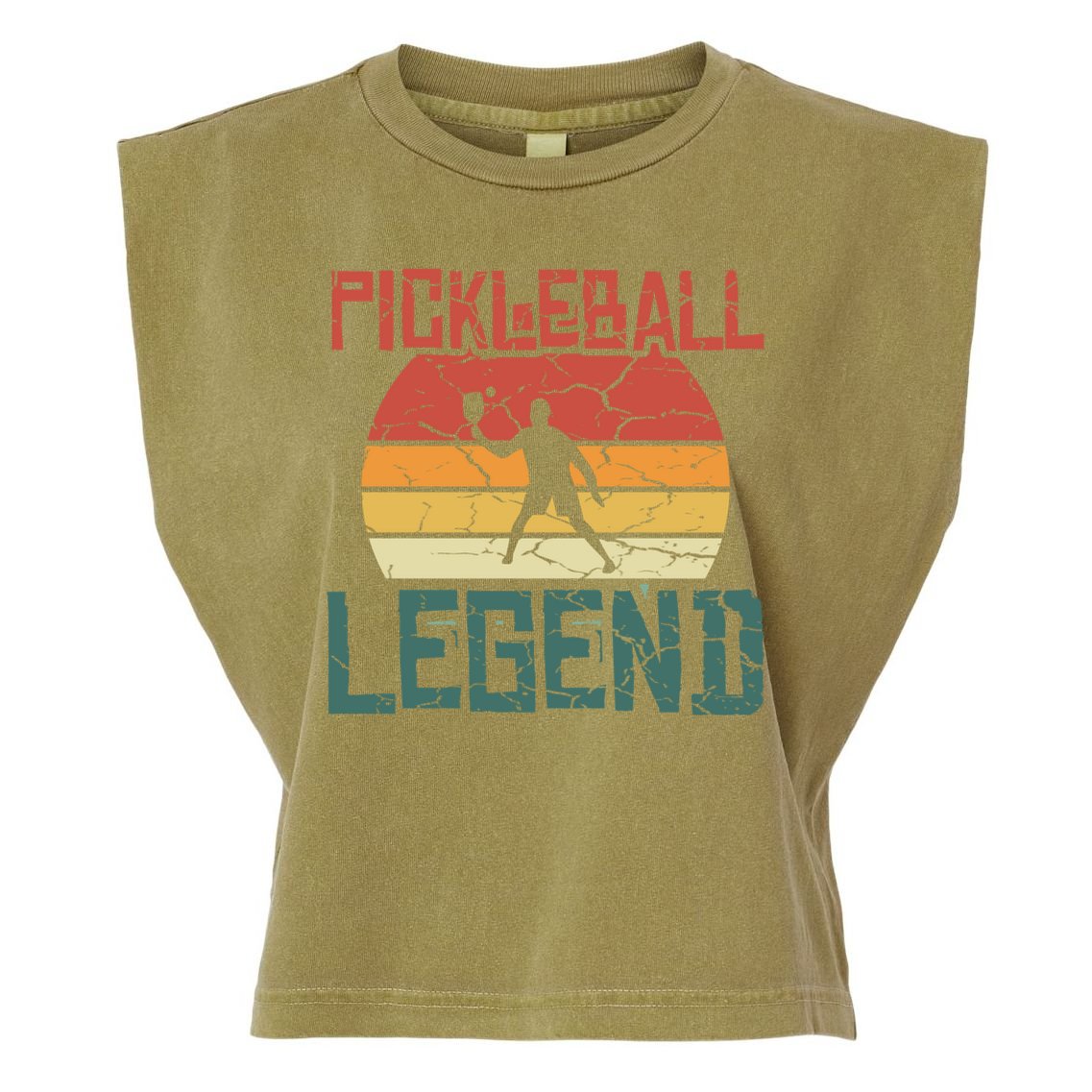 Vintage Retro Distressed Pickleball Legend Gift Garment-Dyed Women's Muscle Tee
