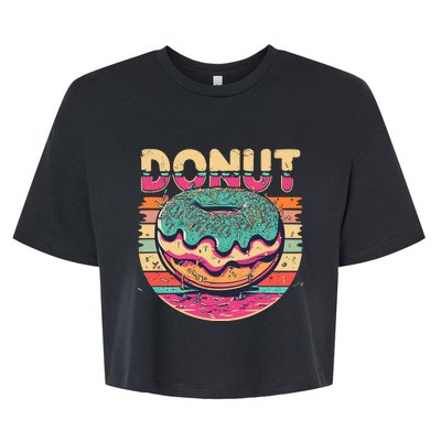 Vintage Retro DONUT Bella+Canvas Jersey Crop Tee