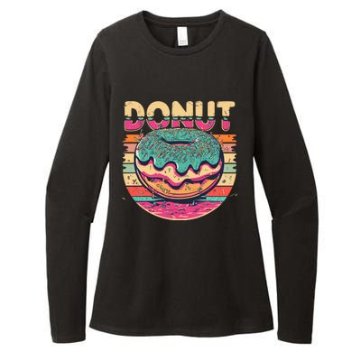 Vintage Retro DONUT Womens CVC Long Sleeve Shirt