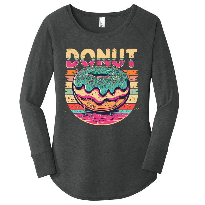 Vintage Retro DONUT Women's Perfect Tri Tunic Long Sleeve Shirt