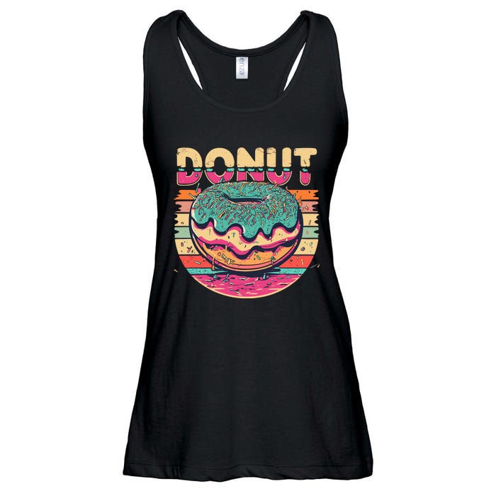 Vintage Retro DONUT Ladies Essential Flowy Tank