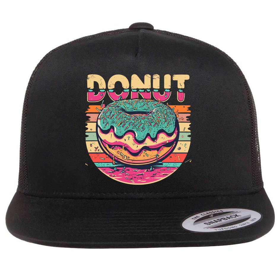 Vintage Retro DONUT Flat Bill Trucker Hat