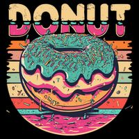 Vintage Retro DONUT Flat Bill Trucker Hat