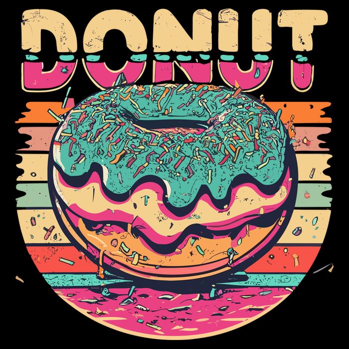 Vintage Retro DONUT Flat Bill Trucker Hat