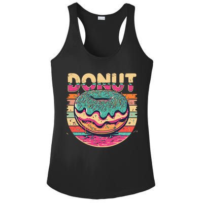 Vintage Retro DONUT Ladies PosiCharge Competitor Racerback Tank