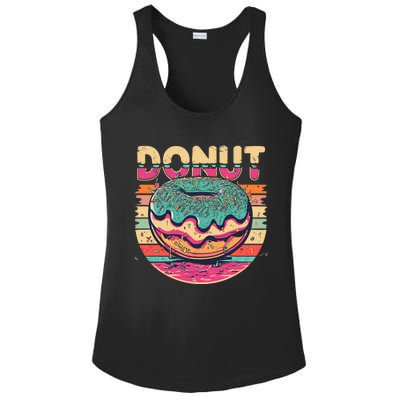 Vintage Retro DONUT Ladies PosiCharge Competitor Racerback Tank