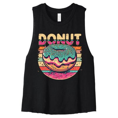 Vintage Retro DONUT Women's Racerback Cropped Tank