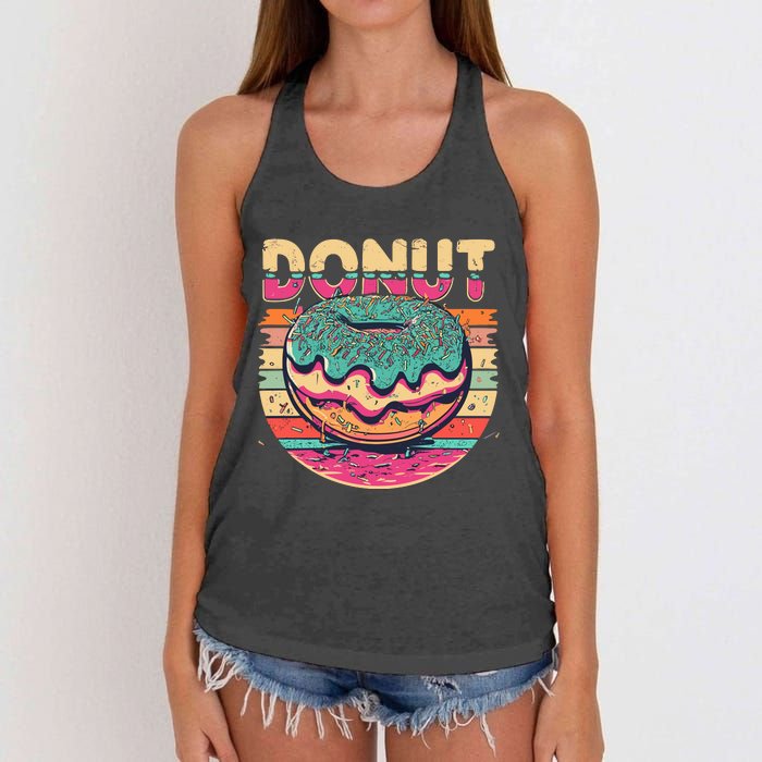 Vintage Retro DONUT Women's Knotted Racerback Tank