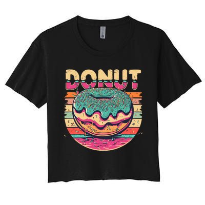 Vintage Retro DONUT Women's Crop Top Tee