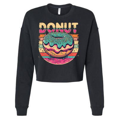 Vintage Retro DONUT Cropped Pullover Crew