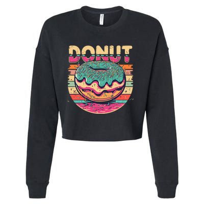 Vintage Retro DONUT Cropped Pullover Crew