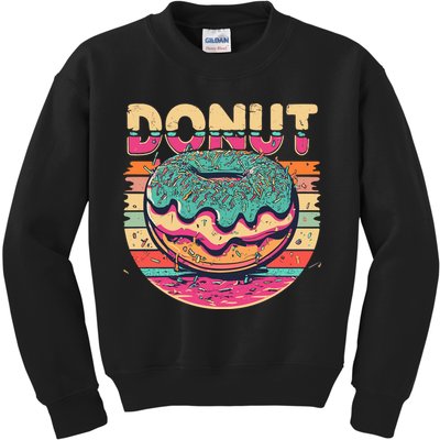 Vintage Retro DONUT Kids Sweatshirt