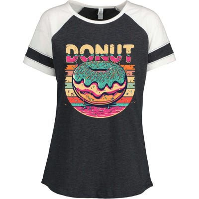 Vintage Retro DONUT Enza Ladies Jersey Colorblock Tee