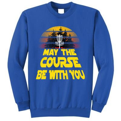 Vintage Retro Disc Golf May The Course Be With You Women Sweatshirt