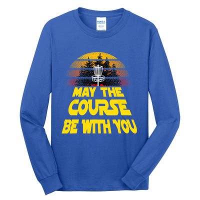 Vintage Retro Disc Golf May The Course Be With You Women Tall Long Sleeve T-Shirt