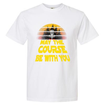 Vintage Retro Disc Golf May The Course Be With You Women Garment-Dyed Heavyweight T-Shirt