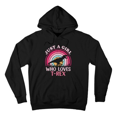 Vintage Retro Dinosaur Just A Girl Who Loves Hoodie