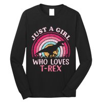 Vintage Retro Dinosaur Just A Girl Who Loves Long Sleeve Shirt