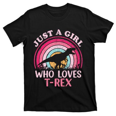 Vintage Retro Dinosaur Just A Girl Who Loves T-Shirt