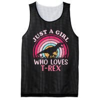 Vintage Retro Dinosaur Just A Girl Who Loves Mesh Reversible Basketball Jersey Tank