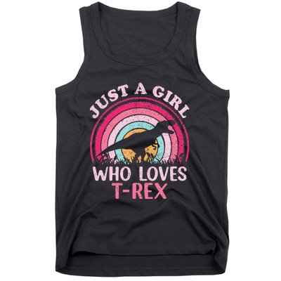 Vintage Retro Dinosaur Just A Girl Who Loves Tank Top