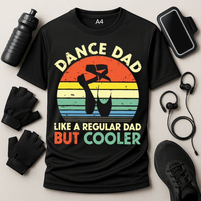 Vintage Retro Dance Dad Like A Regular Dad But Cooler Daddy Performance Shirt