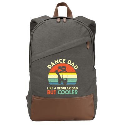 Vintage Retro Dance Dad Like A Regular Dad But Cooler Daddy Cotton Canvas Backpack