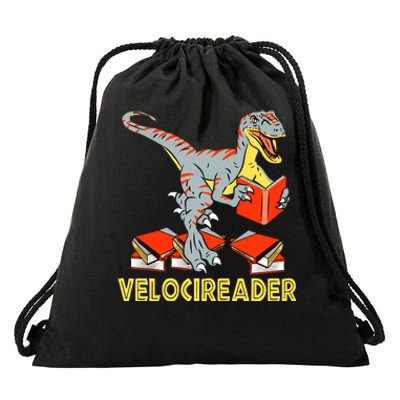 Velocireader Raptor Dinosaur T Rex Bookworm Read Booklover Drawstring Bag