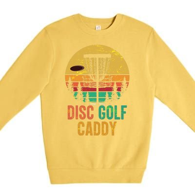 Vintage Retro Disc Golf Caddy Premium Crewneck Sweatshirt