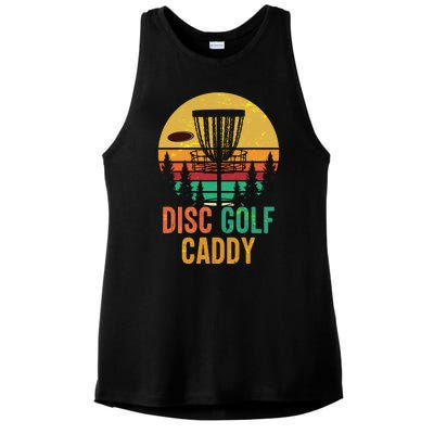 Vintage Retro Disc Golf Caddy Ladies PosiCharge Tri-Blend Wicking Tank