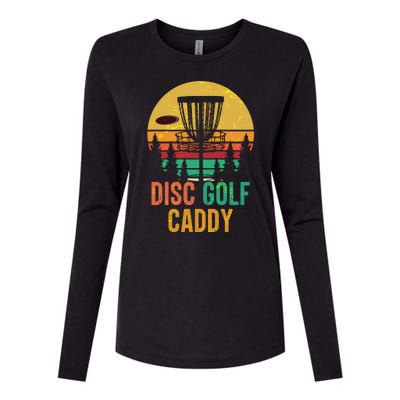 Vintage Retro Disc Golf Caddy Womens Cotton Relaxed Long Sleeve T-Shirt