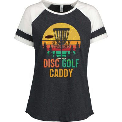 Vintage Retro Disc Golf Caddy Enza Ladies Jersey Colorblock Tee