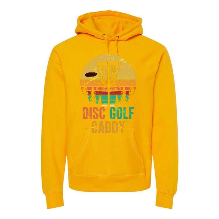 Vintage Retro Disc Golf Caddy Premium Hoodie