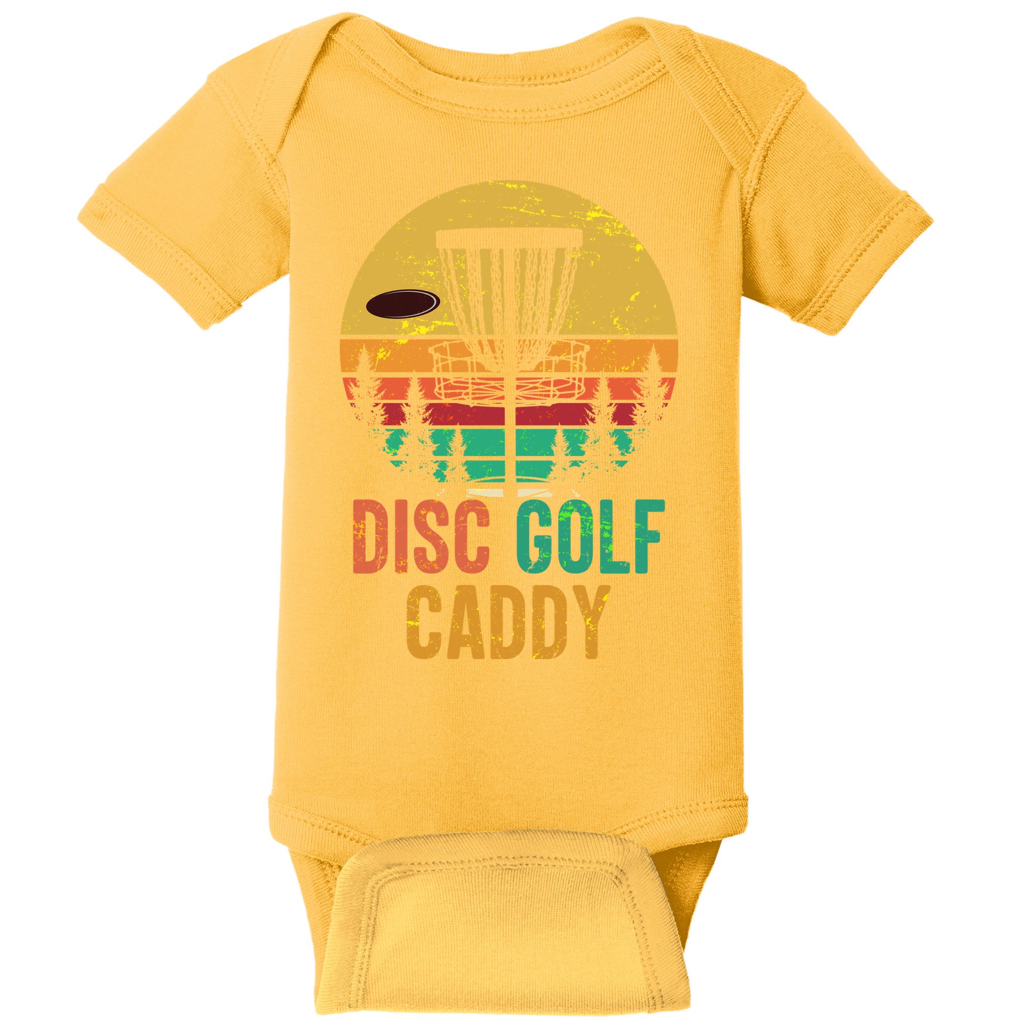 Vintage Retro Disc Golf Caddy Baby Bodysuit