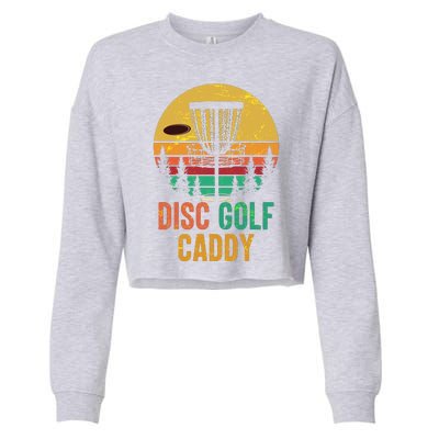 Vintage Retro Disc Golf Caddy Cropped Pullover Crew