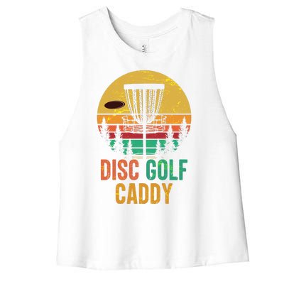 Vintage Retro Disc Golf Caddy Women's Racerback Cropped Tank